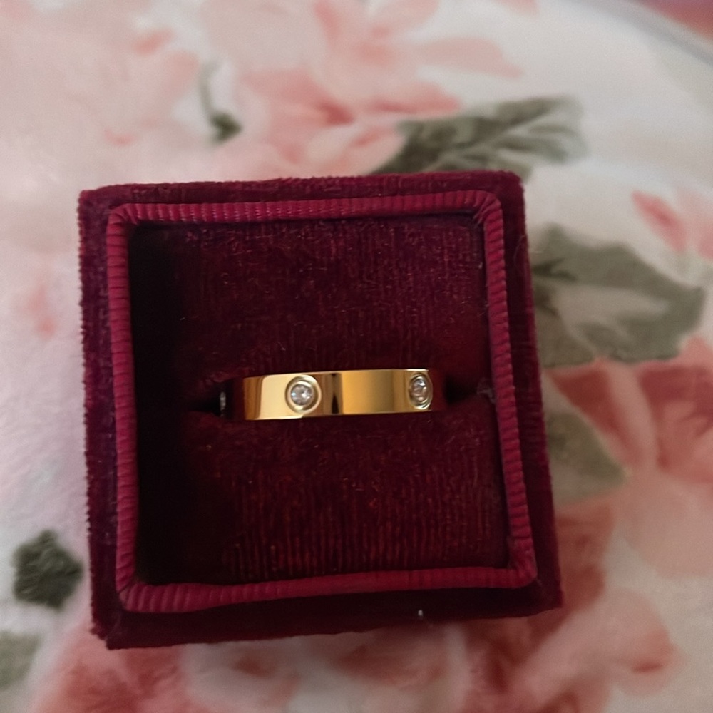 Luxury Upstyled Gold Plated CZ Ring LOVE KNOT